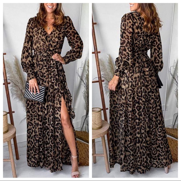 Infinity Raine Dresses & Skirts - Can't Tame Me Leopard Maxi Dress